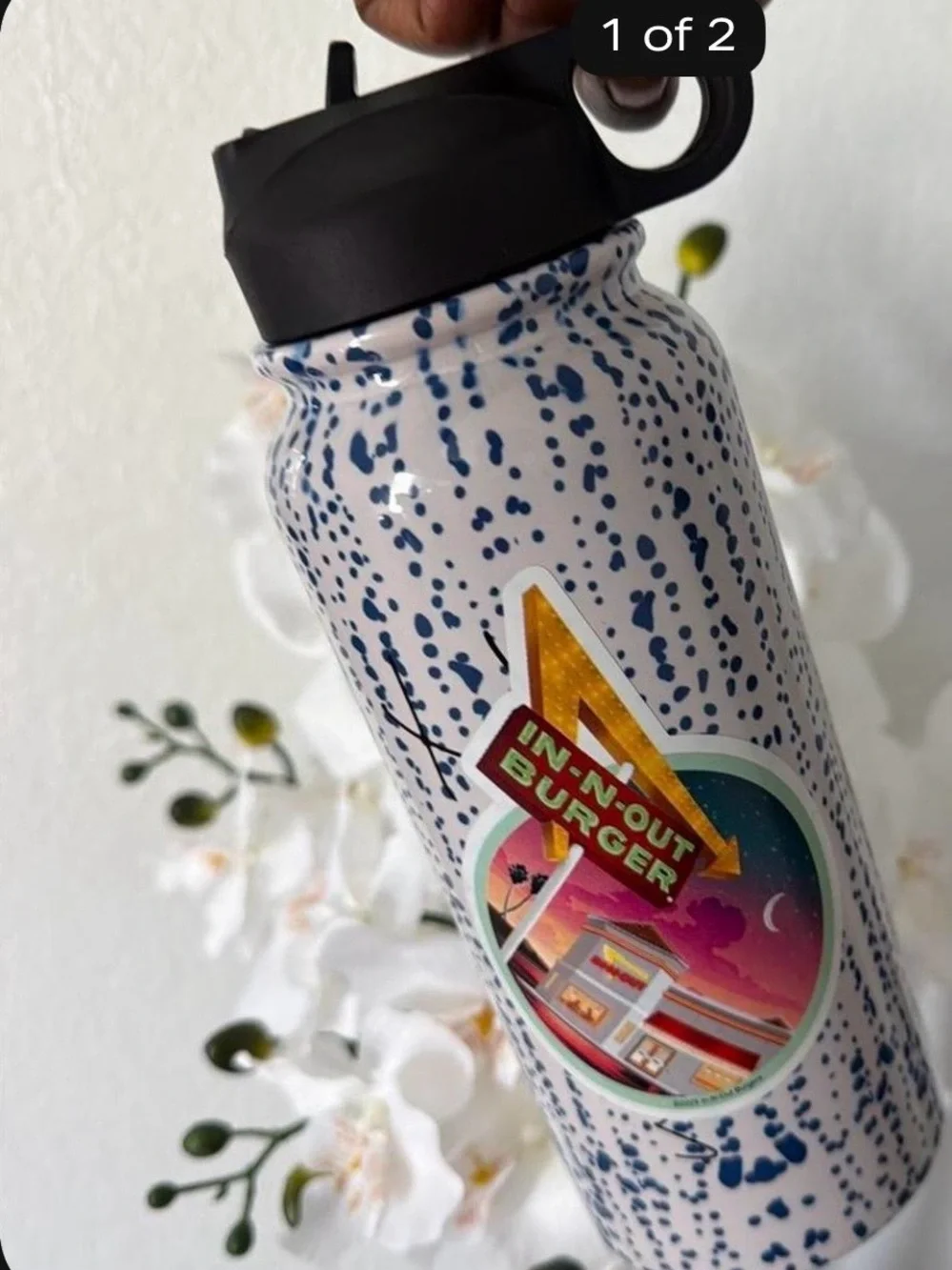 Blue Speckle Stainless Water Bottle - Branded Travel Bottle